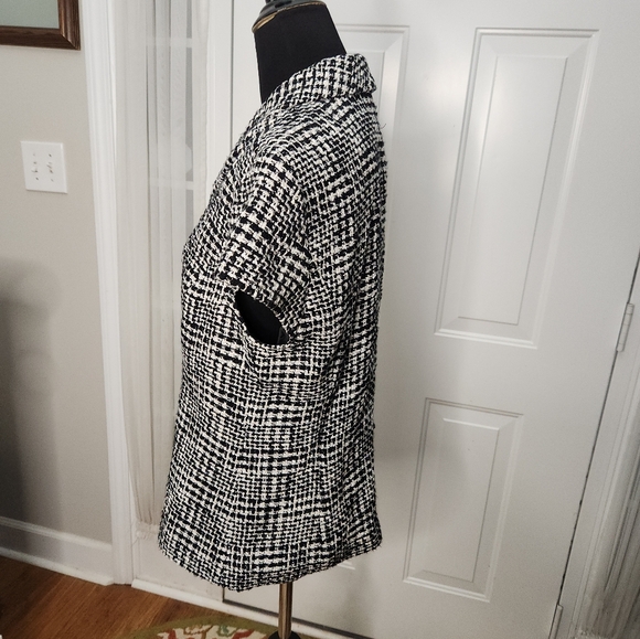 NWT Coldwater Creek Black and White Tweed Boucle Jacket  Size 10 - Picture 5 of 8